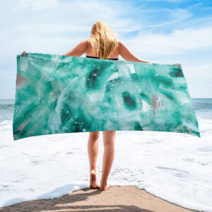Green Painted Beach Towel