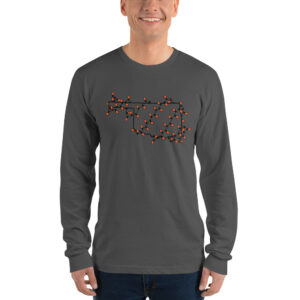Oklahoma Wrapped in Lights | Black and Orange | Made in the USA | American Apparel Long sleeve Tee