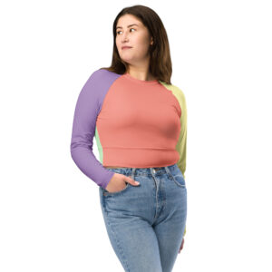 Spring Colour Block Crop Top | Recycled long-sleeve