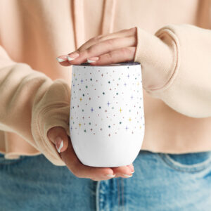 Hand-Drawn Whimsical Stars | Wine Tumbler with Lid